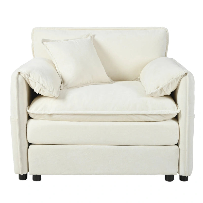 Ensemble de 2 fauteuils d'appoint en chenille, avec larges accoudoirs et sièges profonds de 76 cm (capacité de 363 kg)