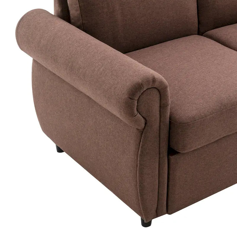 Canapé-lit gigogne de 147 cm avec matelas en mousse à mémoire de forme simple, deux ports de chargement USB