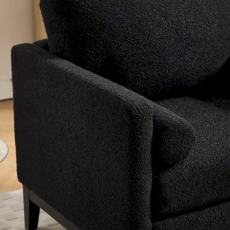 Fauteuil de lecture moderne de 35,4 W, fauteuil d'appoint rembourré avec oreillers et pieds en bois