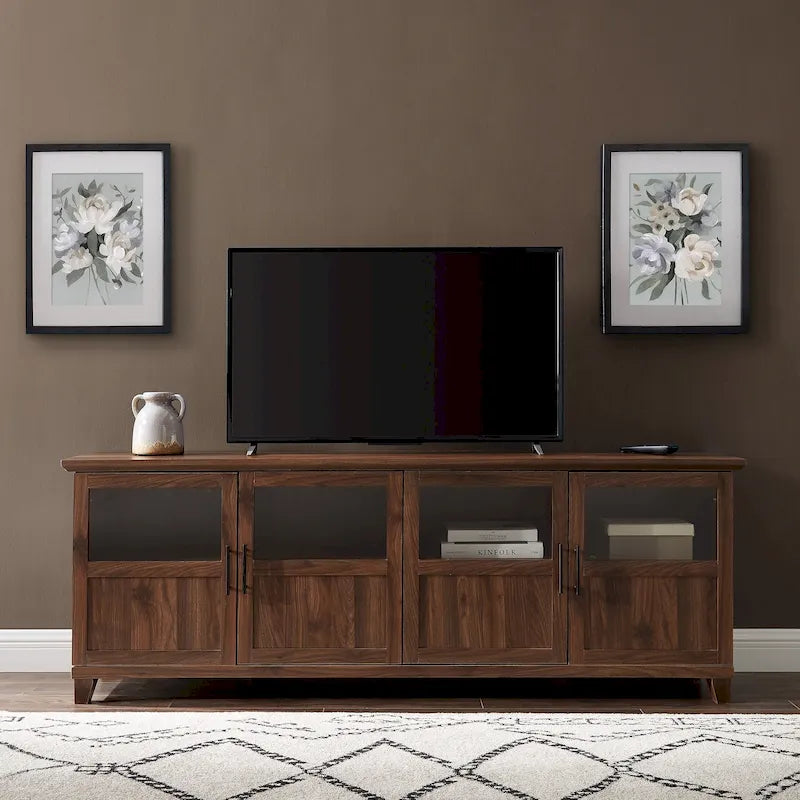 Meuble TV 4 portes de 70 pouces à panneau fendu