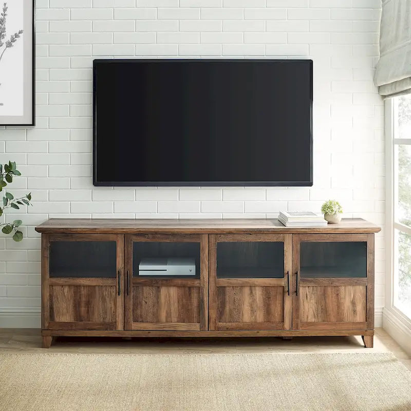 Meuble TV 4 portes de 70 pouces à panneau fendu