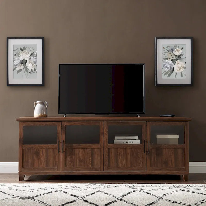 Meuble TV 4 portes de 70 pouces à panneau fendu