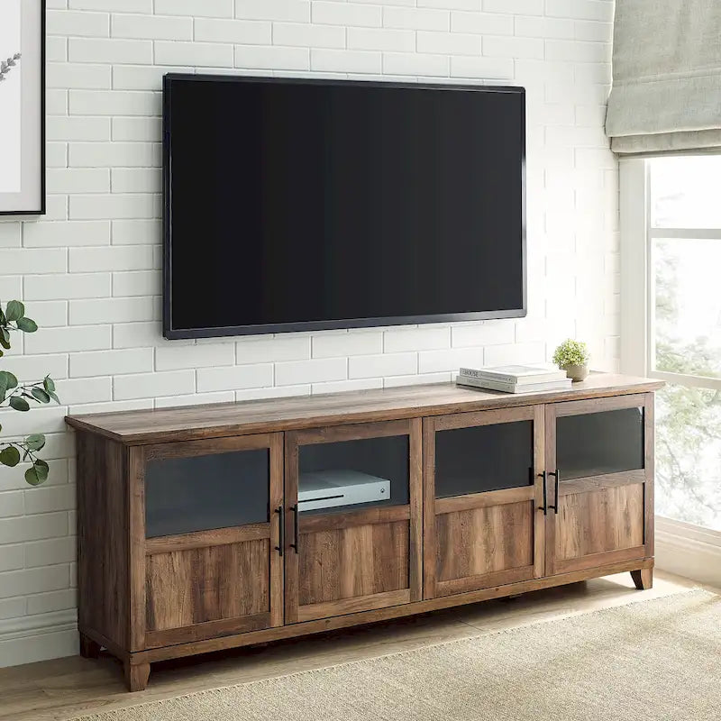 Meuble TV 4 portes de 70 pouces à panneau fendu
