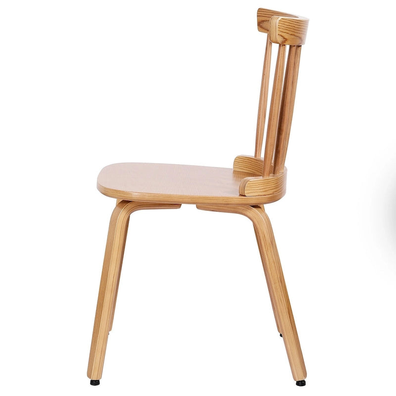 Chaises de salle à manger Windsor à dossier à barreaux en bois massif, lot de 2/4