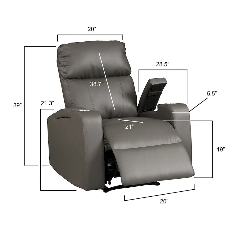 Fauteuil inclinable électrique moderne en similicuir rembourré