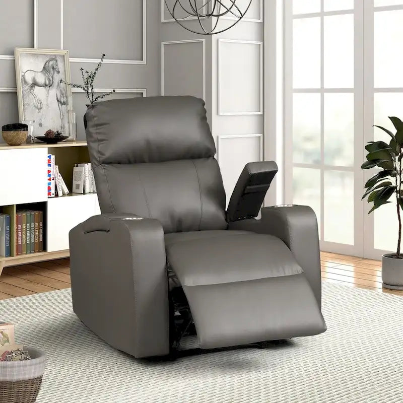 Fauteuil inclinable électrique moderne en similicuir rembourré