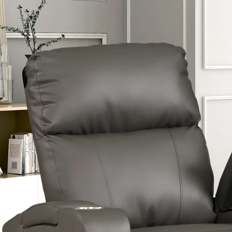 Fauteuil inclinable électrique moderne en similicuir rembourré