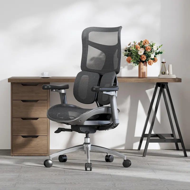 Chaise de bureau ergonomique en maille avec profondeur d'assise réglable