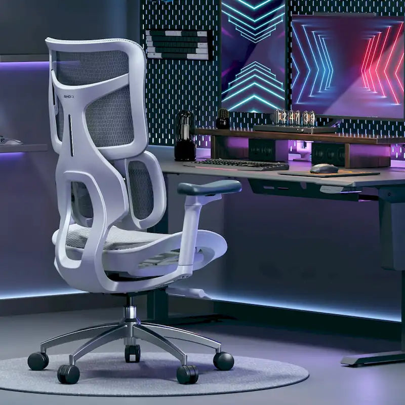 Chaise de bureau ergonomique en maille avec profondeur d'assise réglable