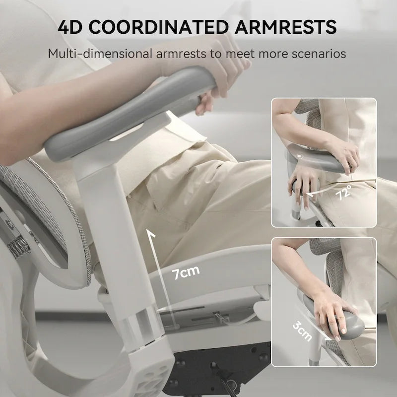 Chaise de bureau ergonomique en maille avec profondeur d'assise réglable