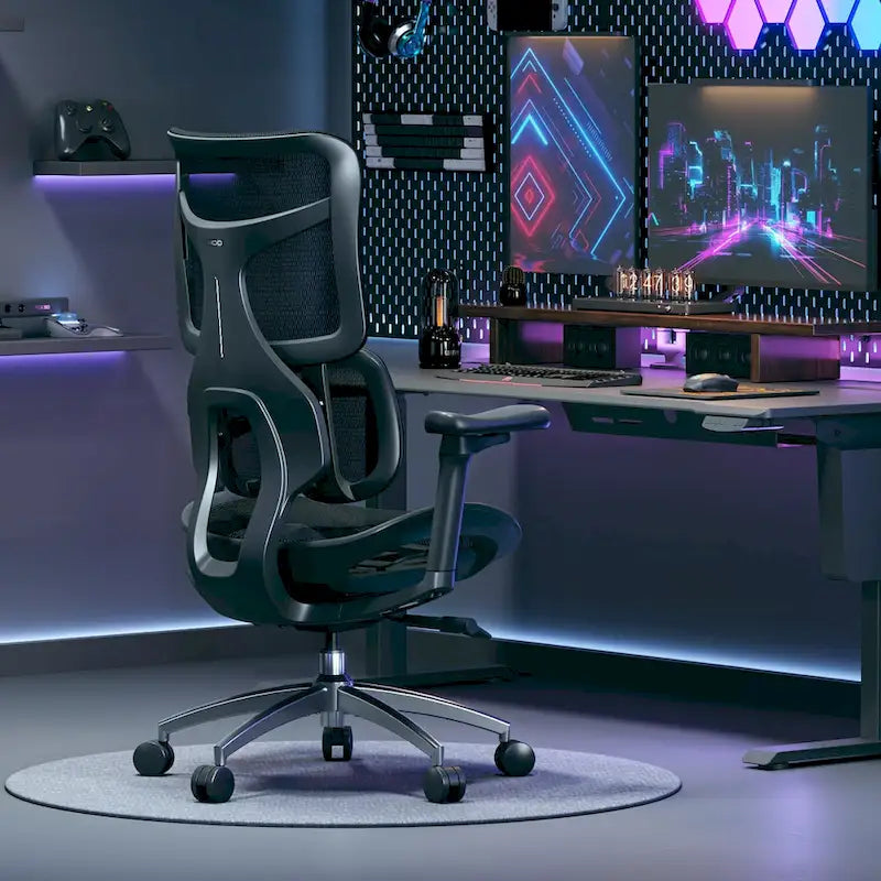 Chaise de bureau ergonomique en maille avec profondeur d'assise réglable
