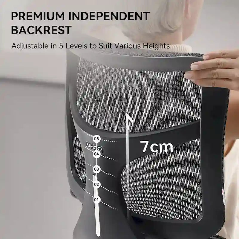 Chaise de bureau ergonomique en maille avec profondeur d'assise réglable