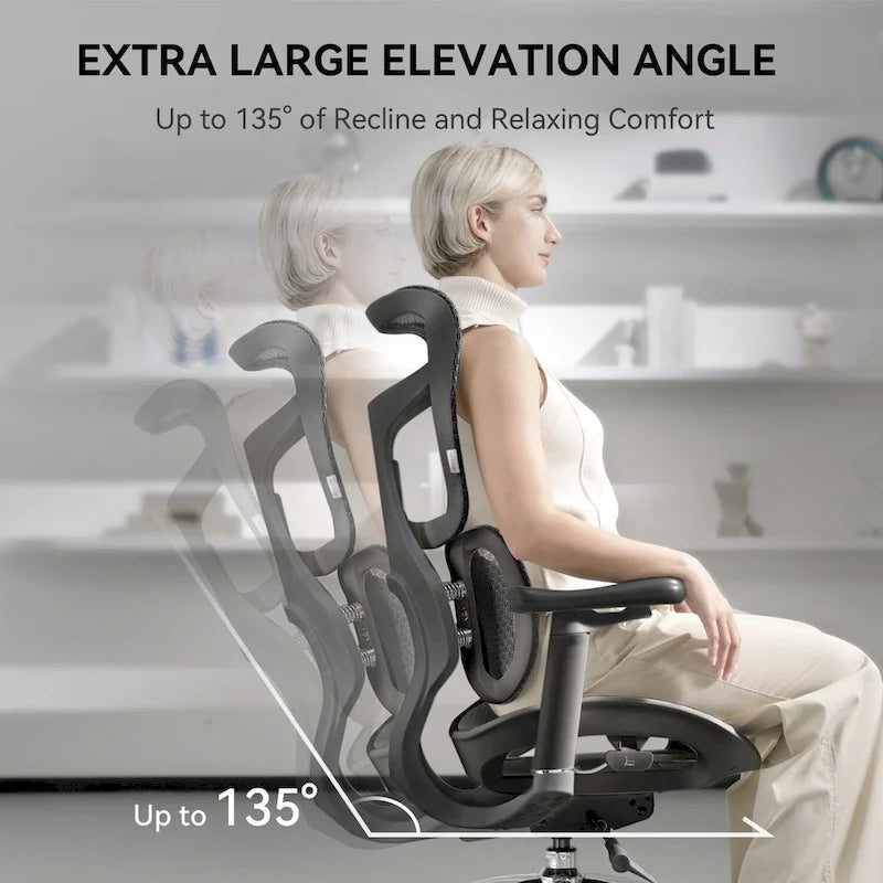 Chaise de bureau ergonomique en maille avec profondeur d'assise réglable