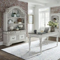 Ensemble bureau et huche 3 pièces, blanc antique à l'aspect vieilli