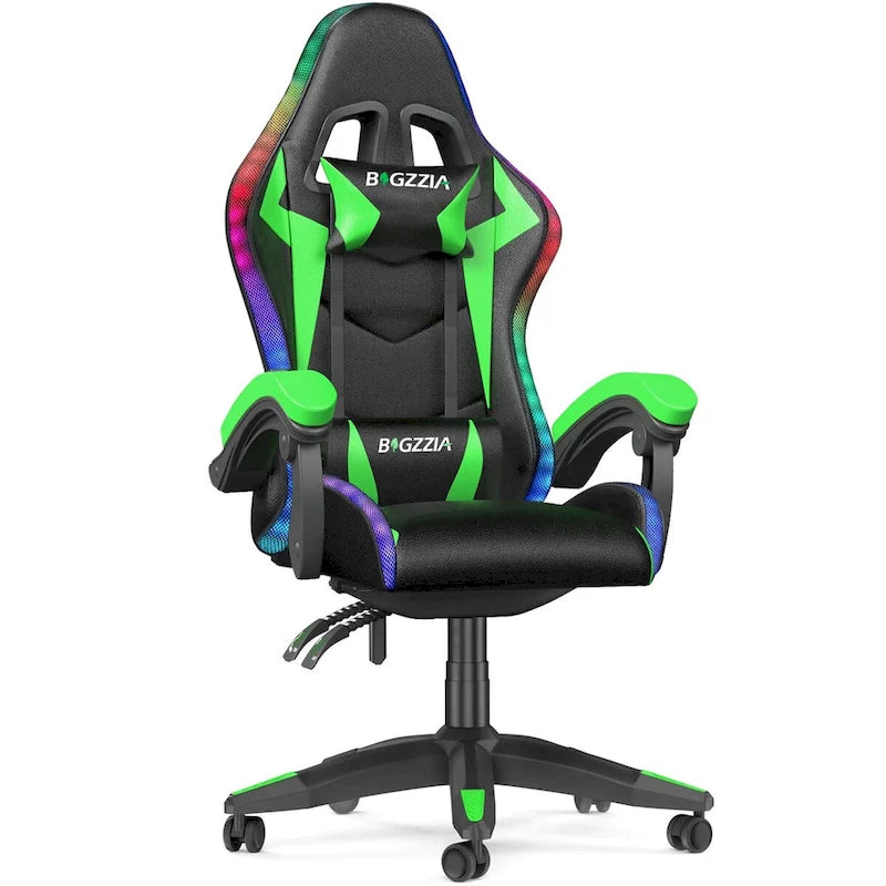 Chaise de gaming avec lumières LED et chaise d'ordinateur ergonomique